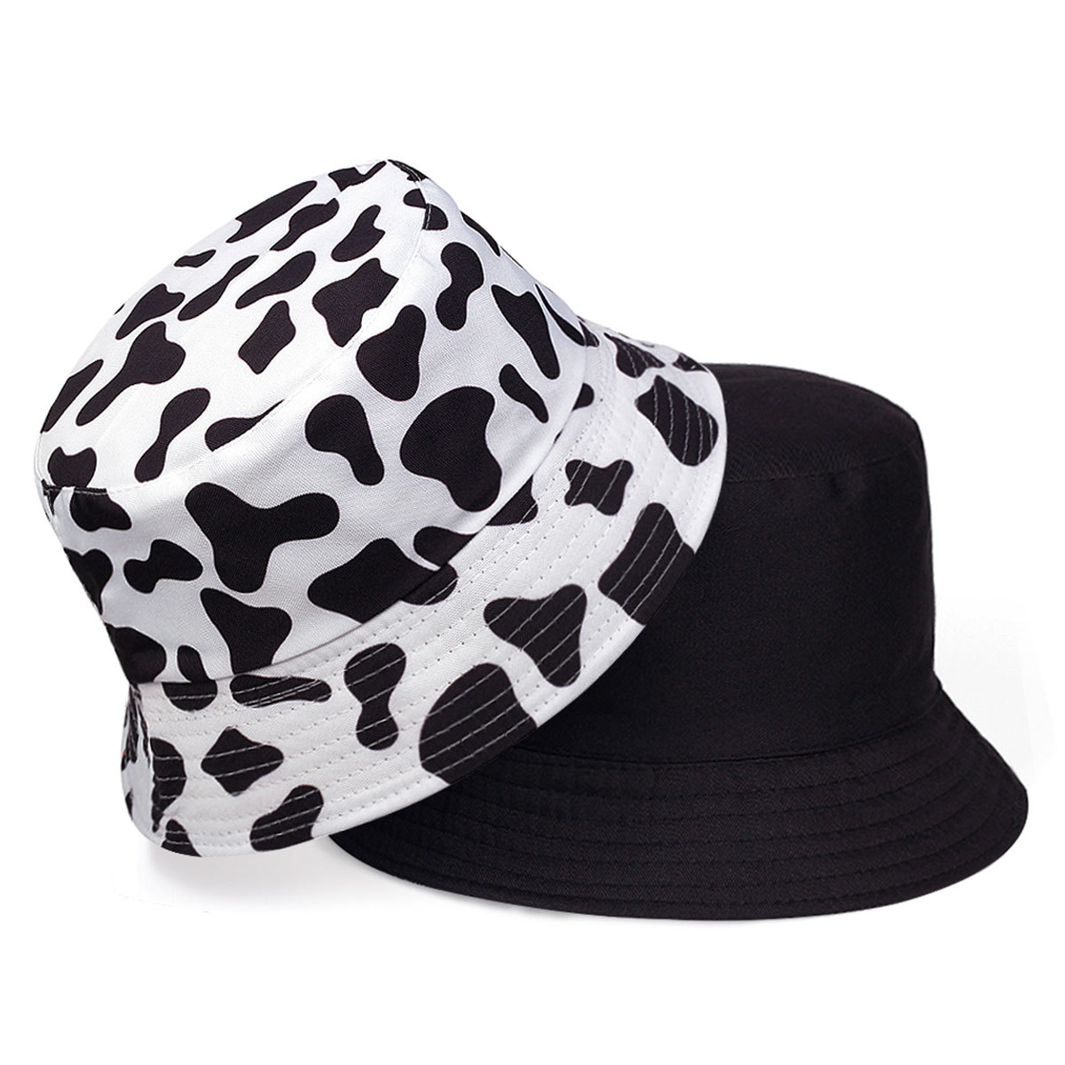 2025 バケットハット 乳牛柄 リバーシブル カジュアル  - Fishing Hat のレビューと価格