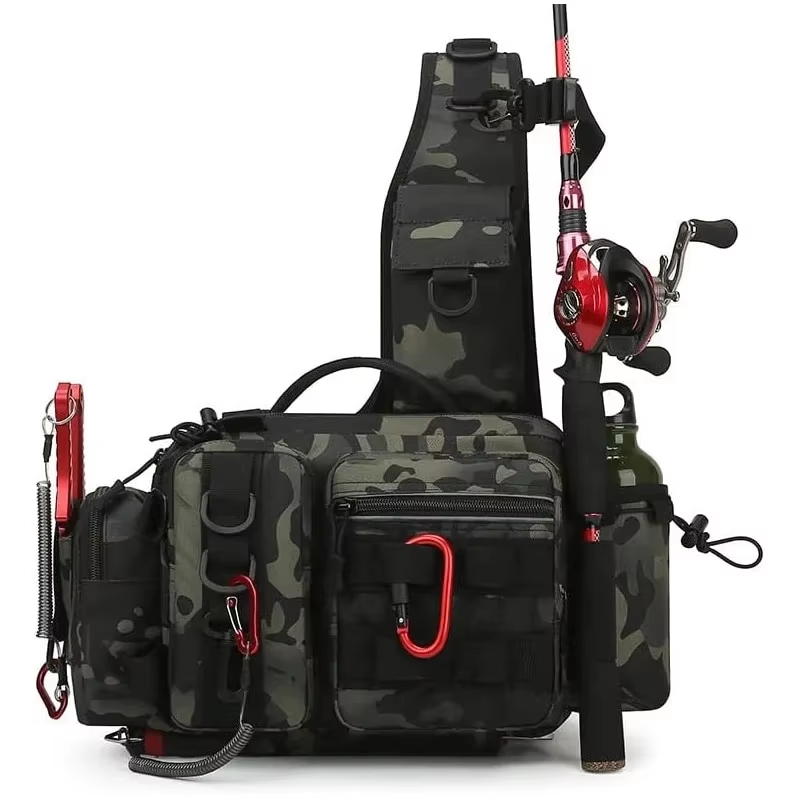 アウトドア戦術キャンプクライミングウエストスリングバッグクロ - Fishing Backpack のレビューと価格