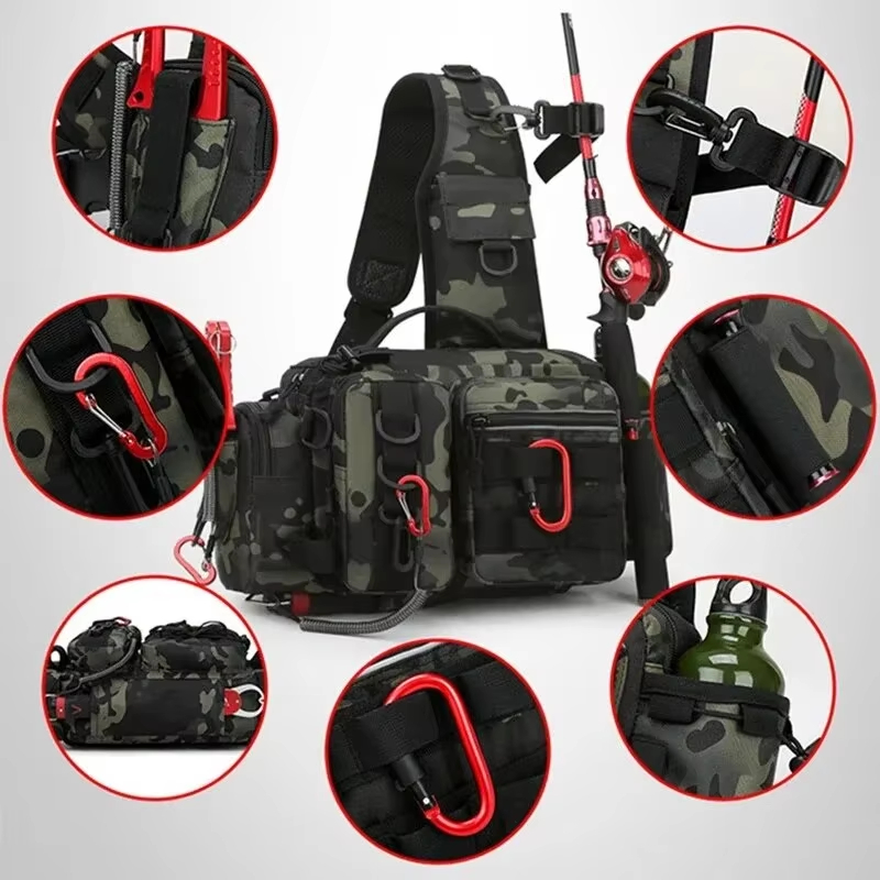 アウトドア戦術キャンプクライミングウエストスリングバッグクロ - Fishing Backpack のレビューと価格